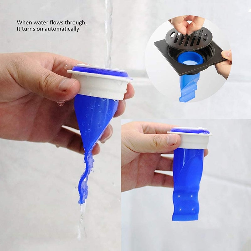 HLZC Drain Backflow Preventer, One Way Valve, Adjustable Silicone Sink Floor Drain Trap for Pipes Tubes in Toilet Bathroom Kitchen (Blue-4) - Image 5